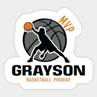 Grayson MVP Custom Player Basketball Prodigy Your Name Sticker